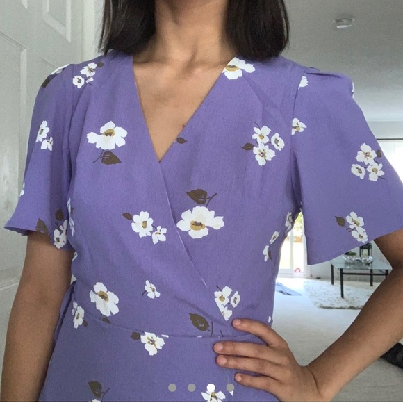 NEW lilac floral wrap dress - Picture 2 of 4
